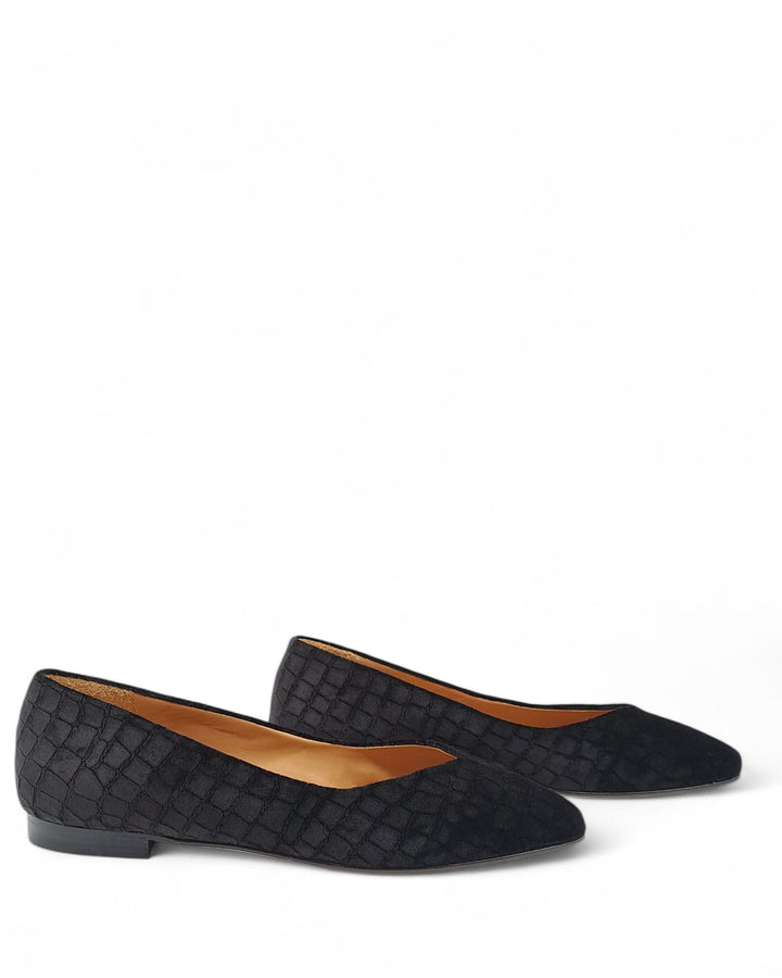 Ballerina V velluto Cocco Nero