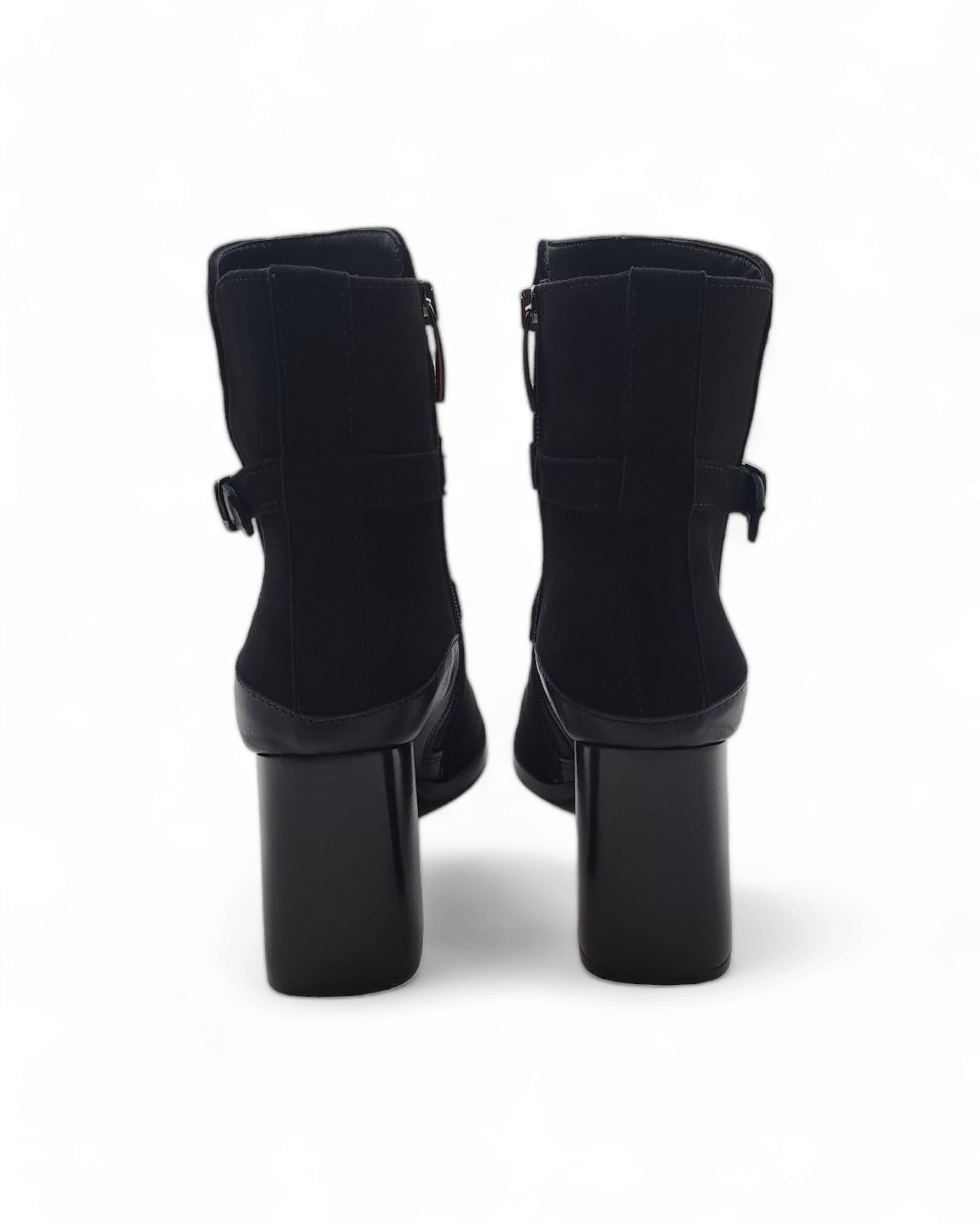 Tronchetto con asimmetria Olga Camoscio Nero – ChiMar