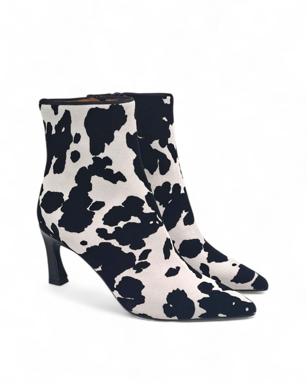 Tronchetto Carol Camoscio Floccato Mucca B / N