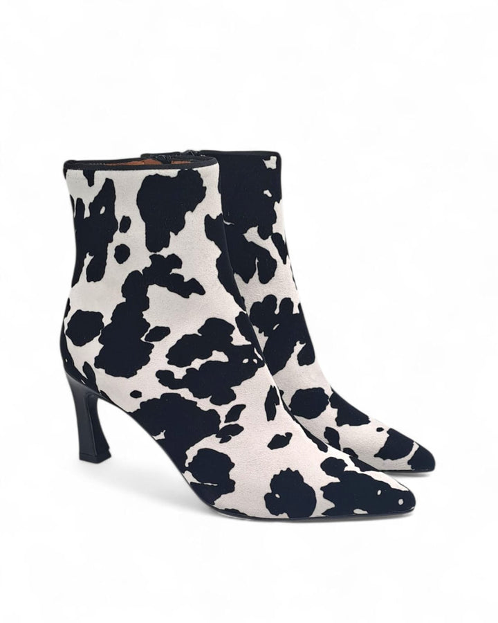 Tronchetto Carol Camoscio Floccato Mucca B / N