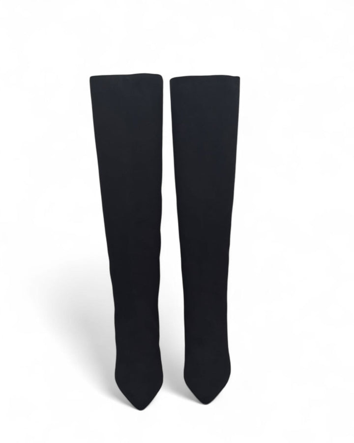 Stivali tubolare Giulia Camoscio  Nero