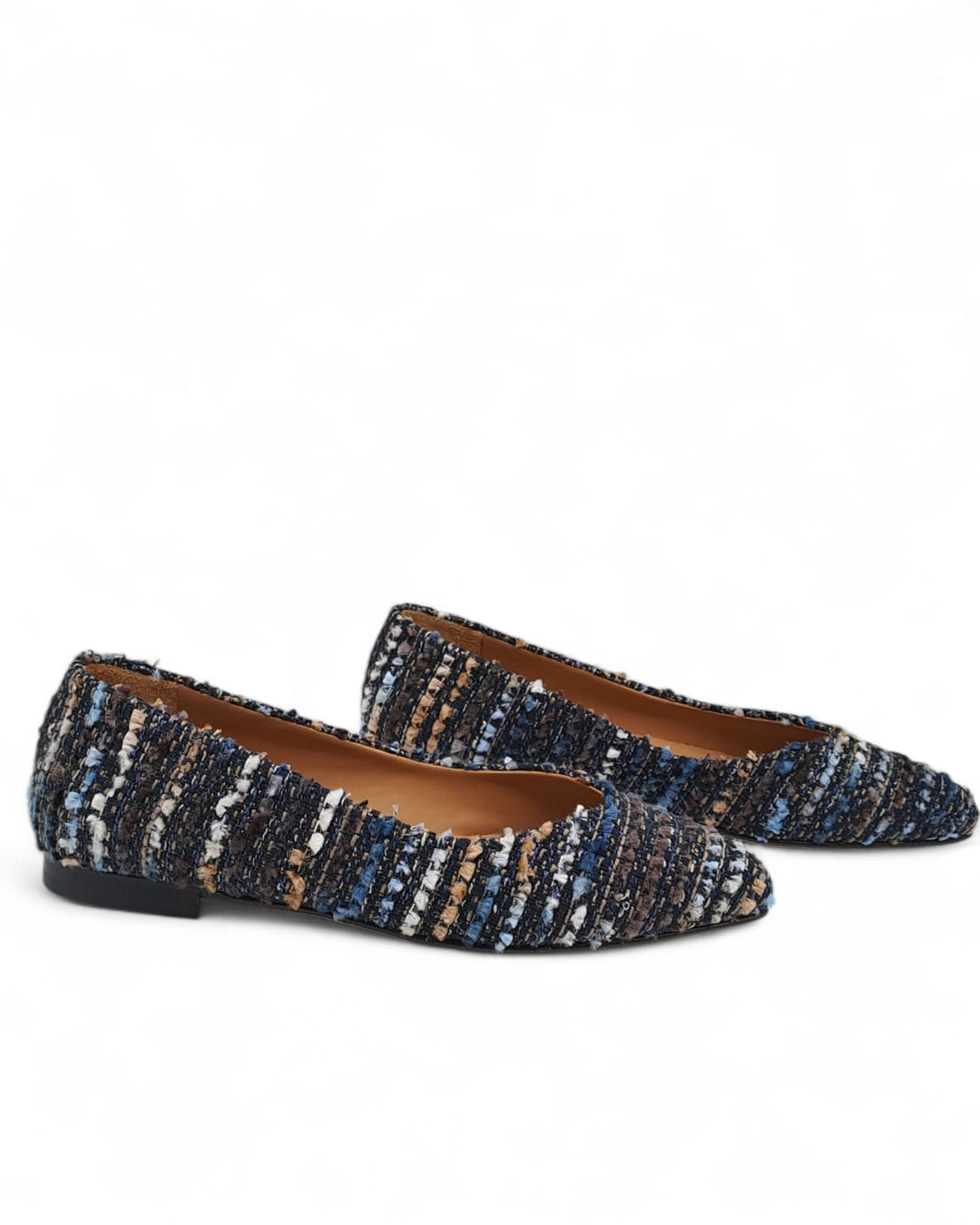 Ballerina V  Tessuto Boucle Blu