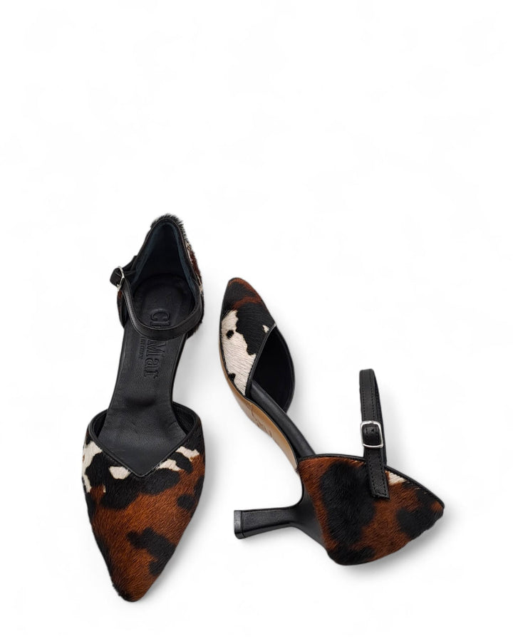 Slingback Valeria  Cavallino Mucca / Nero