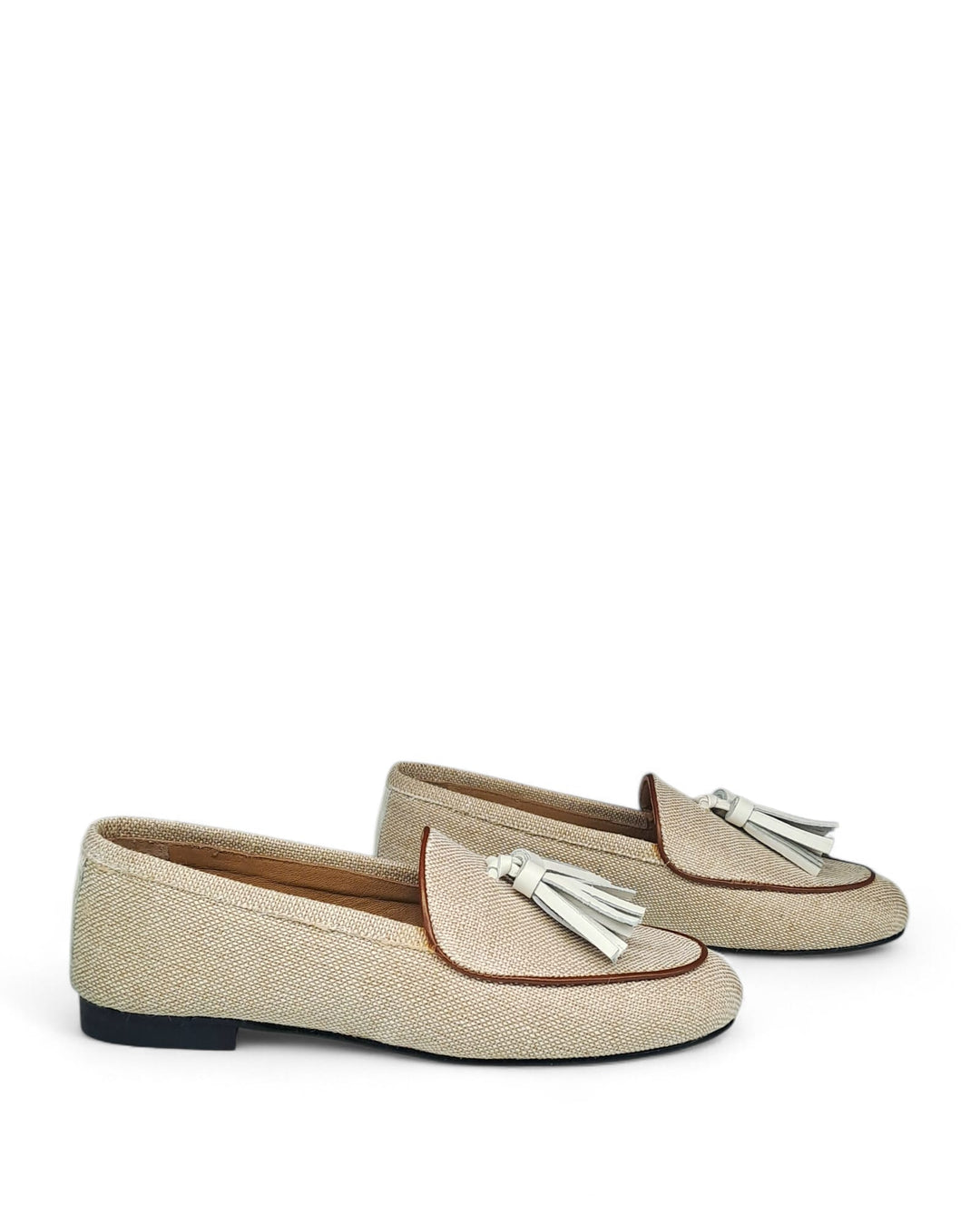 Mocassino Nappine Rafia Beige