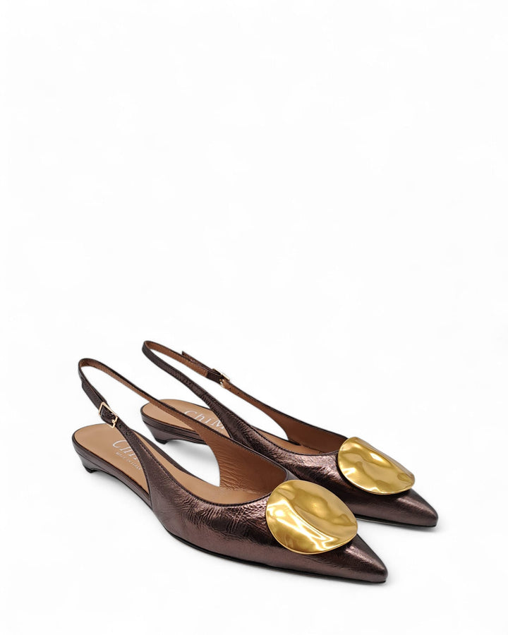 Slingback Elena Laminato  Boemia Testa di Moro