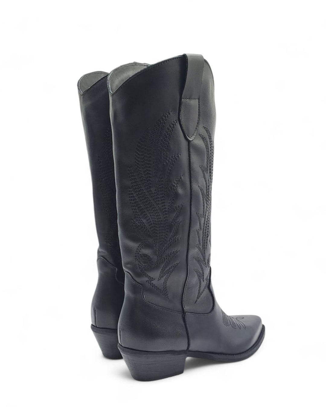 Texano Dallas Ricamo Vitello  Nero