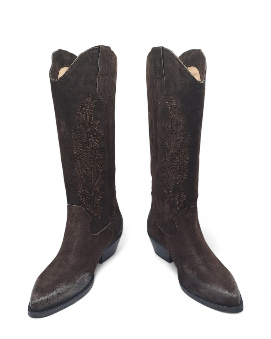 Texano Dallas Ricamo Camoscio Testa di Moro