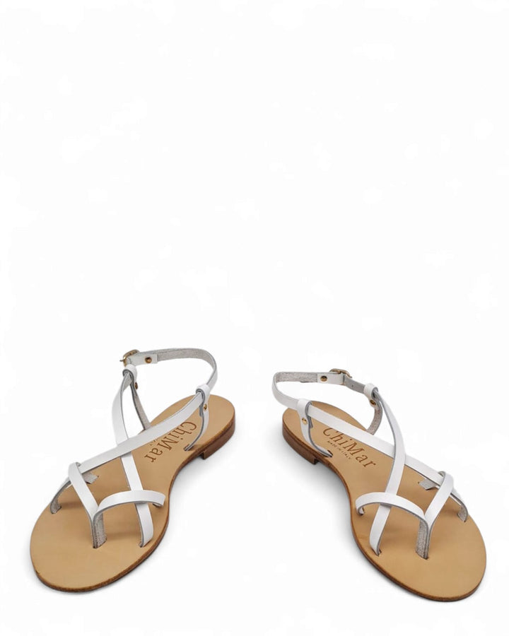 Sandalo Onda Ragno  Vacchetta bianco