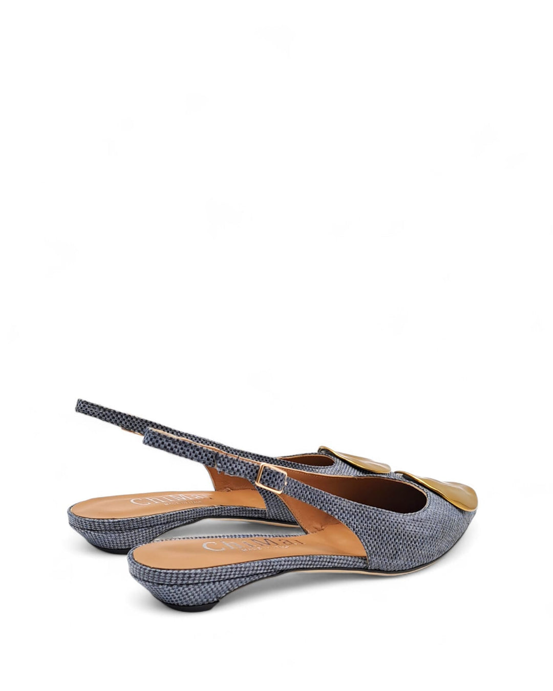 Slingback Elena Rafia  Blu  " 949 "