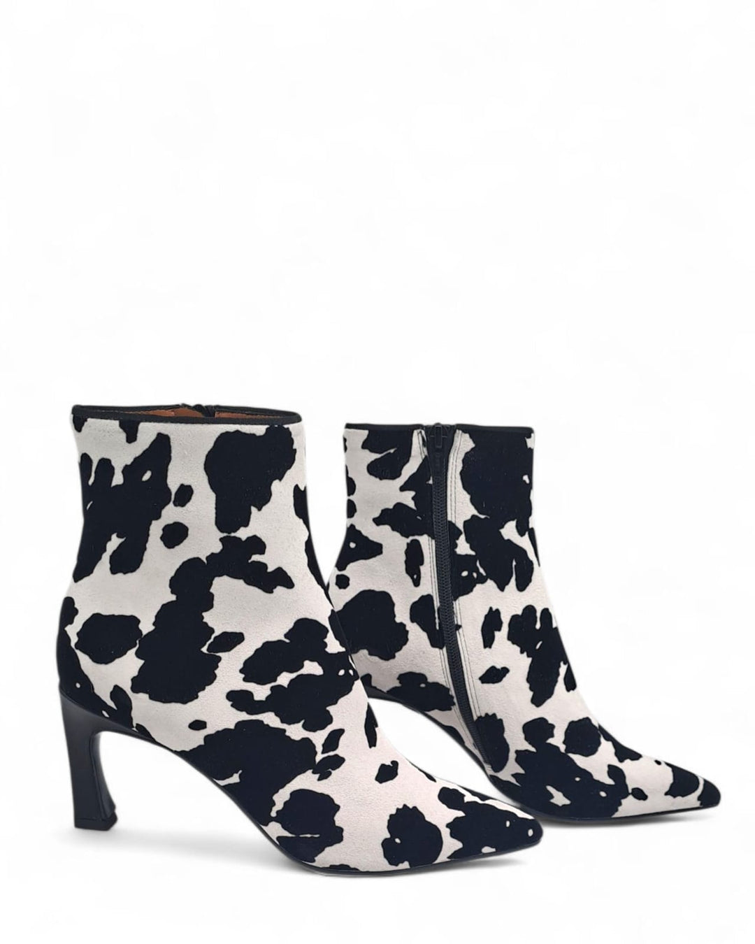 Tronchetto Carol Camoscio Floccato Mucca B / N