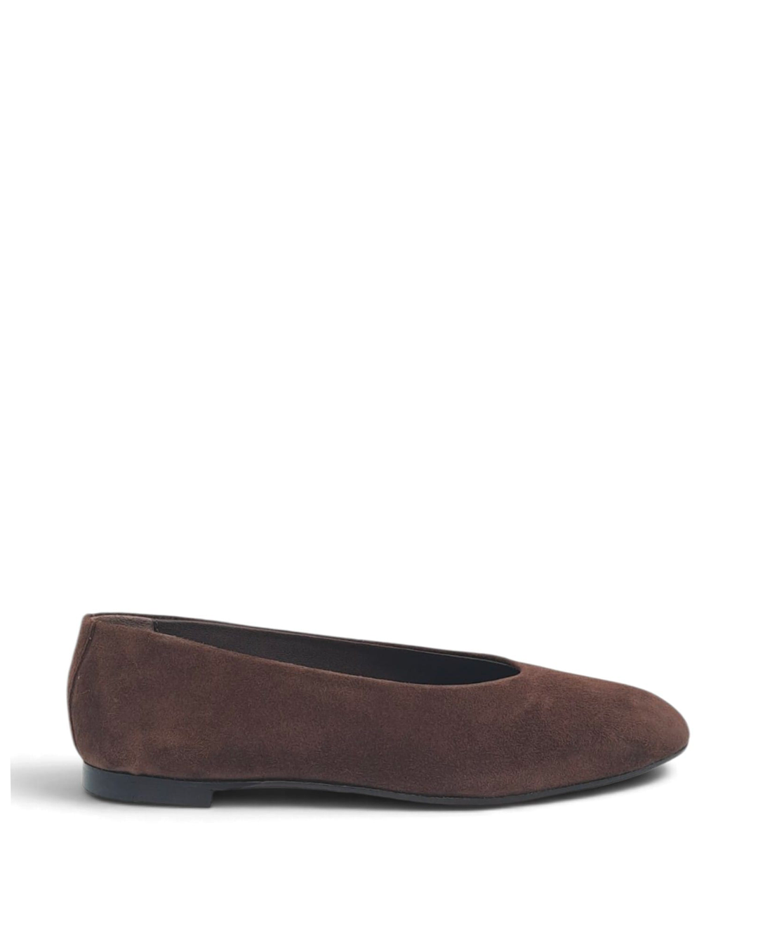 Burgundy velvet V-shaped ballerina