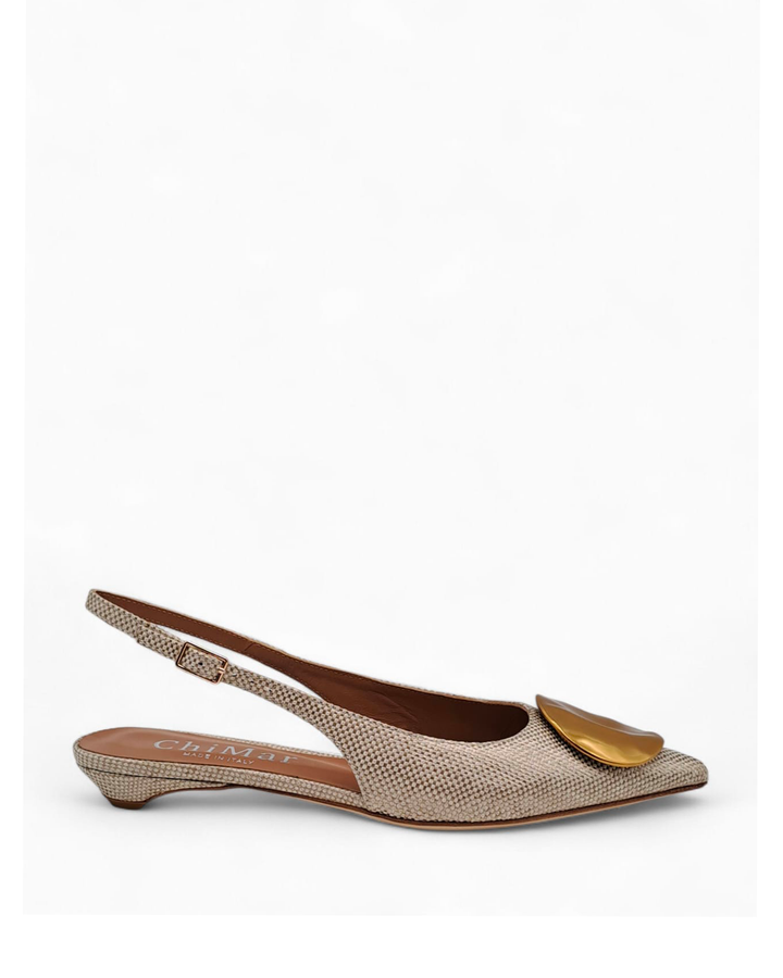 Slingback Elena Rafia  Beige  " 894 "